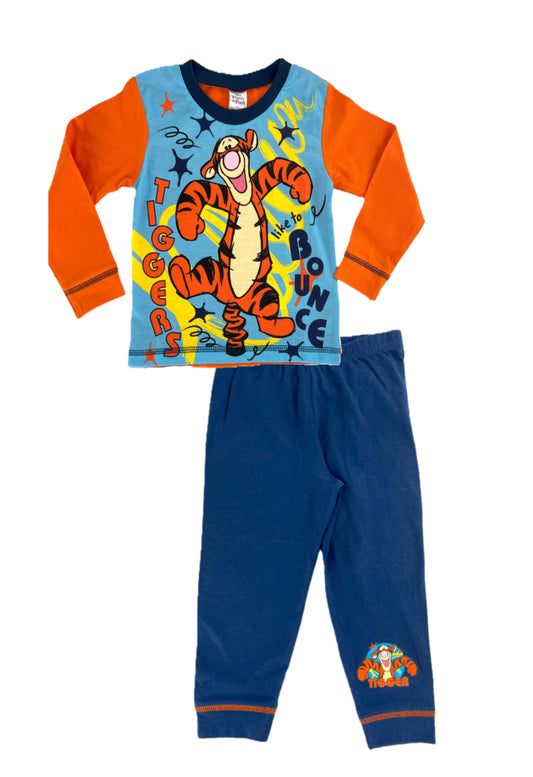 Disney Tigger Kids Pyjamas – Long Sleeve & Full-Length Pants Sleepwear (18 Months - 5 Years)