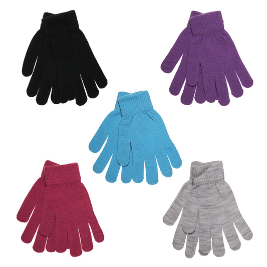 Ladies 2 Pack Magic Stretch Gloves Warm Knitted Winter Soft Cosy