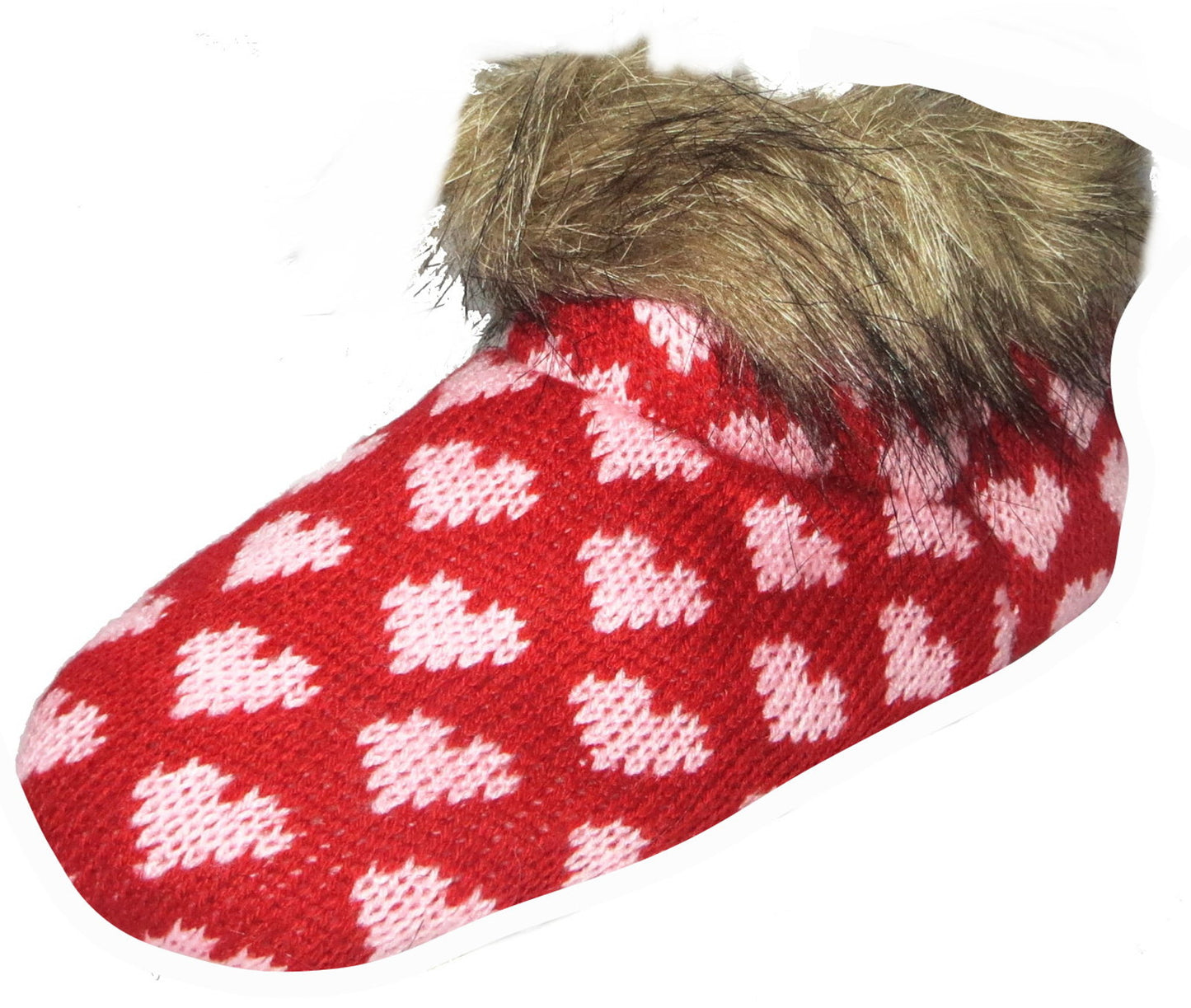 Girl's Faux Fur Trim Bootie Style Slippers 2 Colours Sizes 9-3 Available