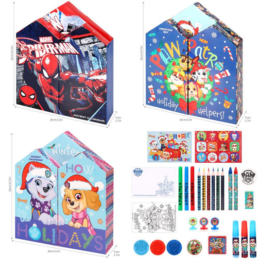 Christmas Advent Calendar Children's Spider-Man or Paw Patrol 24 Surprise Items