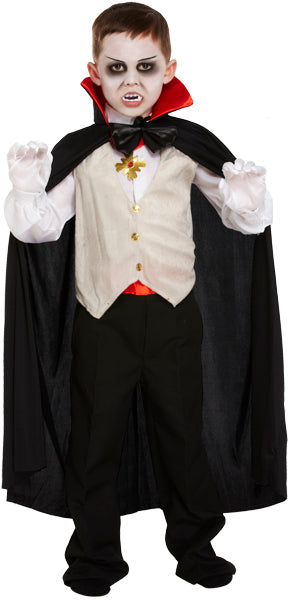 Children Classic Vampire Costume with Cape Scary Fancy Dress Halloween