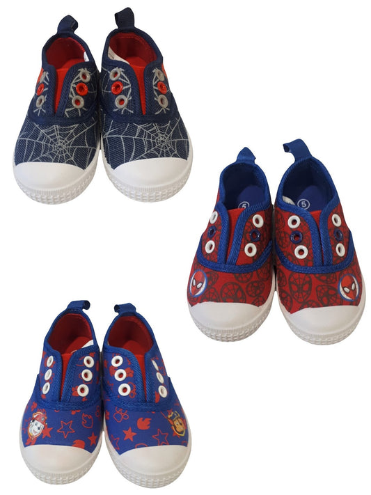 Paw Patrol & Spiderman Canvas Pumps Infant Size UK 5 & 6