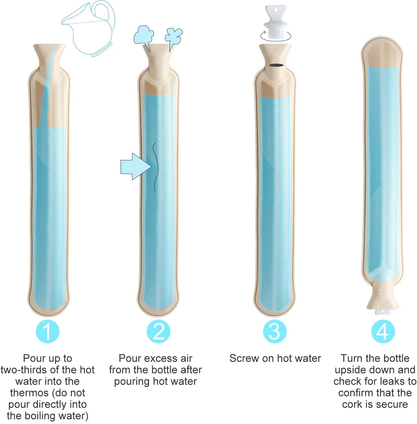 Long Hot Water Bottle With Cute Grey Penguin Cover- 2 Litre.