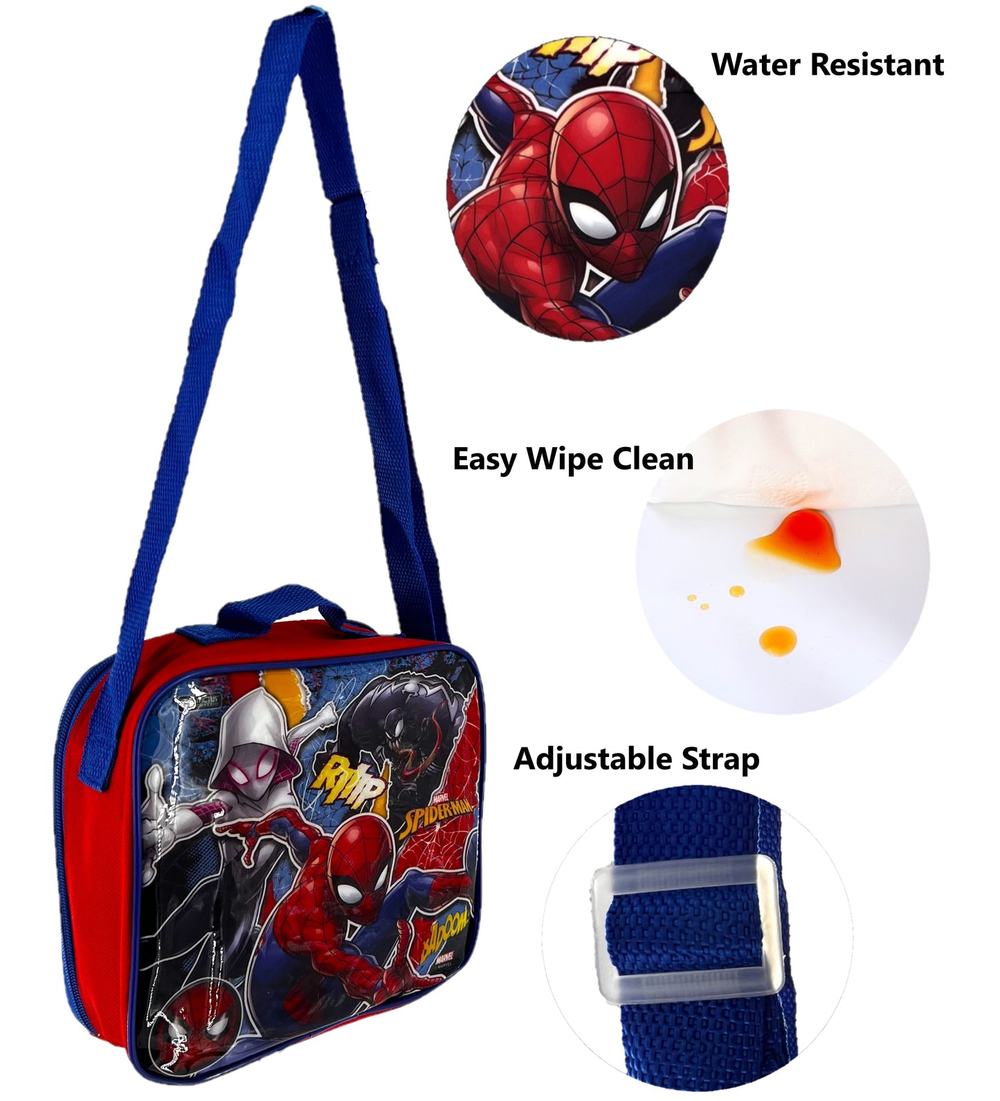 Spider-Man 3Pc Lunch Set, Lunch Bag, Drink Bottle, Sandwich Box, School