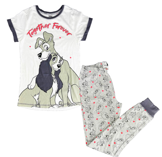 Lady and The Tramp Ladies Pyjama Set Size 8-10 Ideal Gift