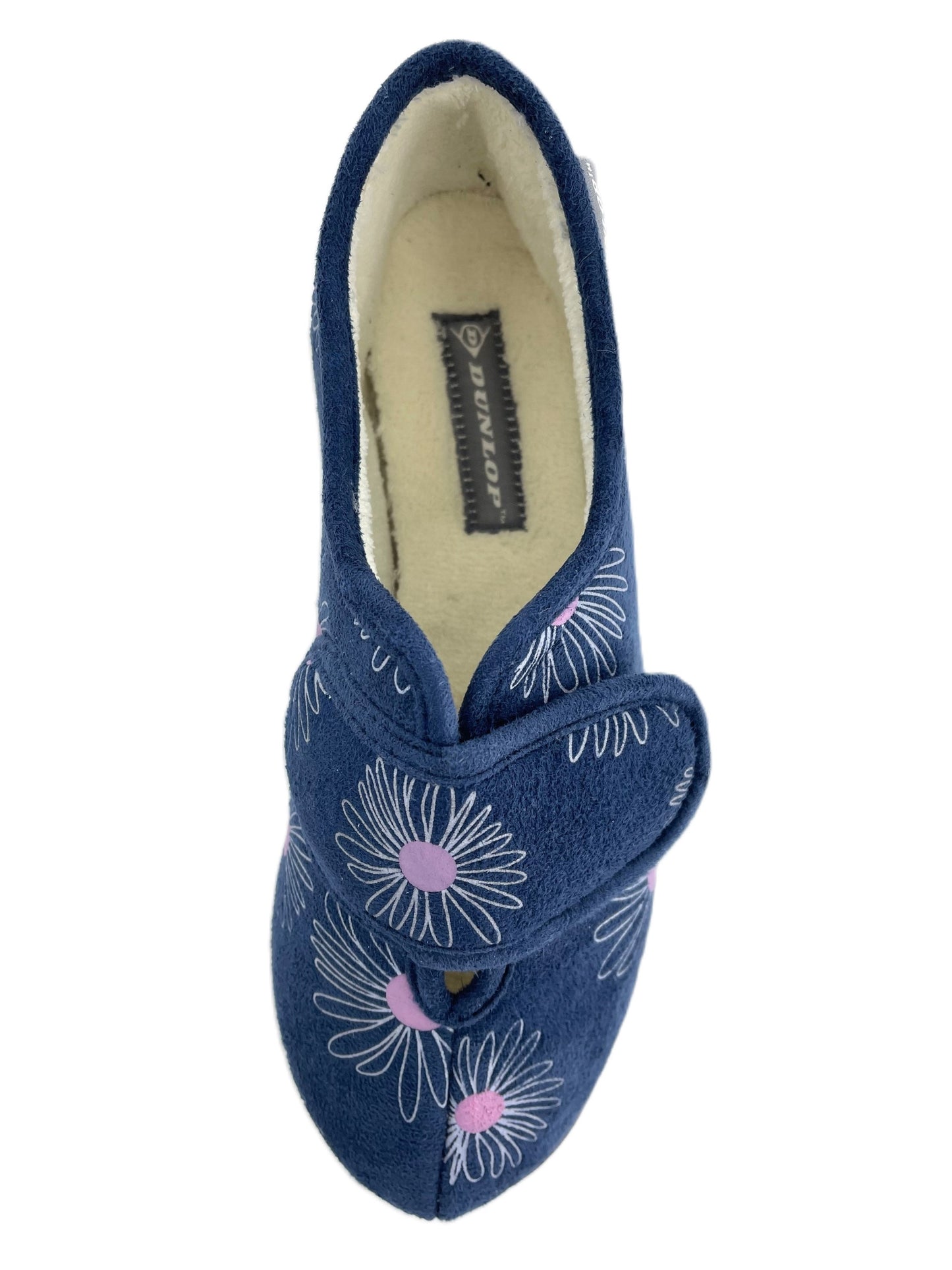 Dunlop Ladies Slippers Daisy Print Adjustable Strap Memory Foam Washable