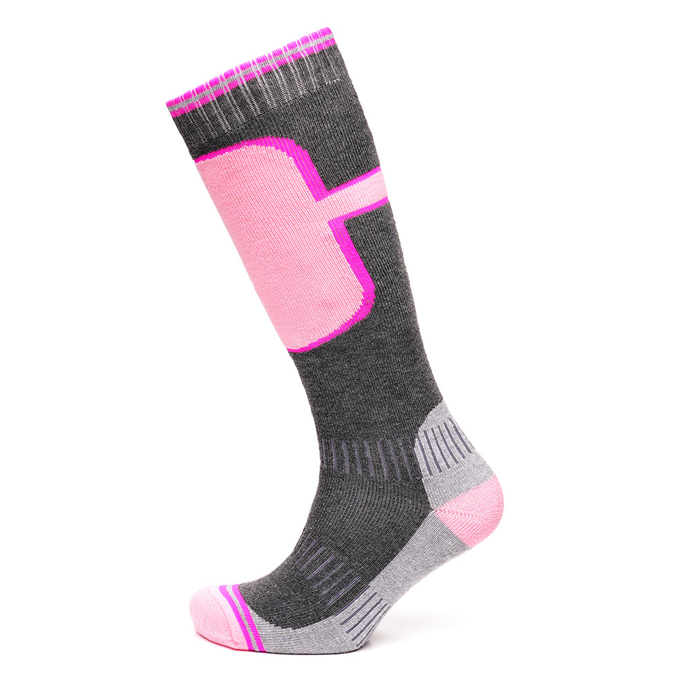 Ladies Ski Socks 4 Pairs Women's Knee Length Thermal Outdoor Snowboarding Stockings - UK 4-8