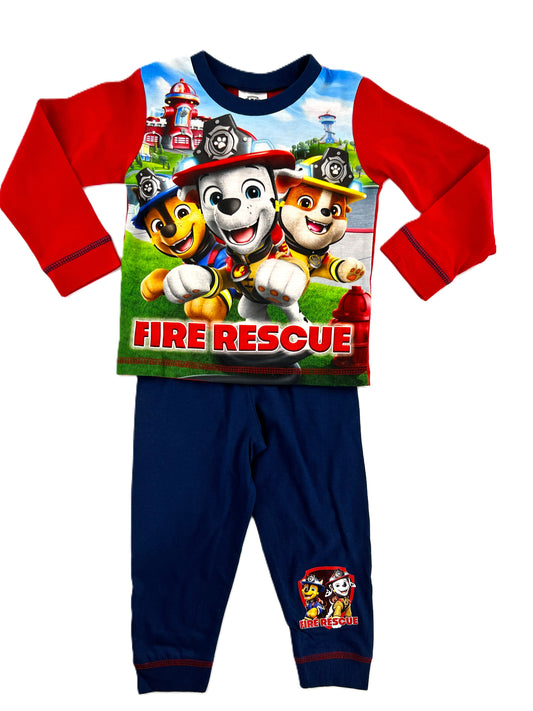 Paw Patrol Fire Rescue Boys' Pyjamas Set PJ Nightwear (18 Months – 5 Years)