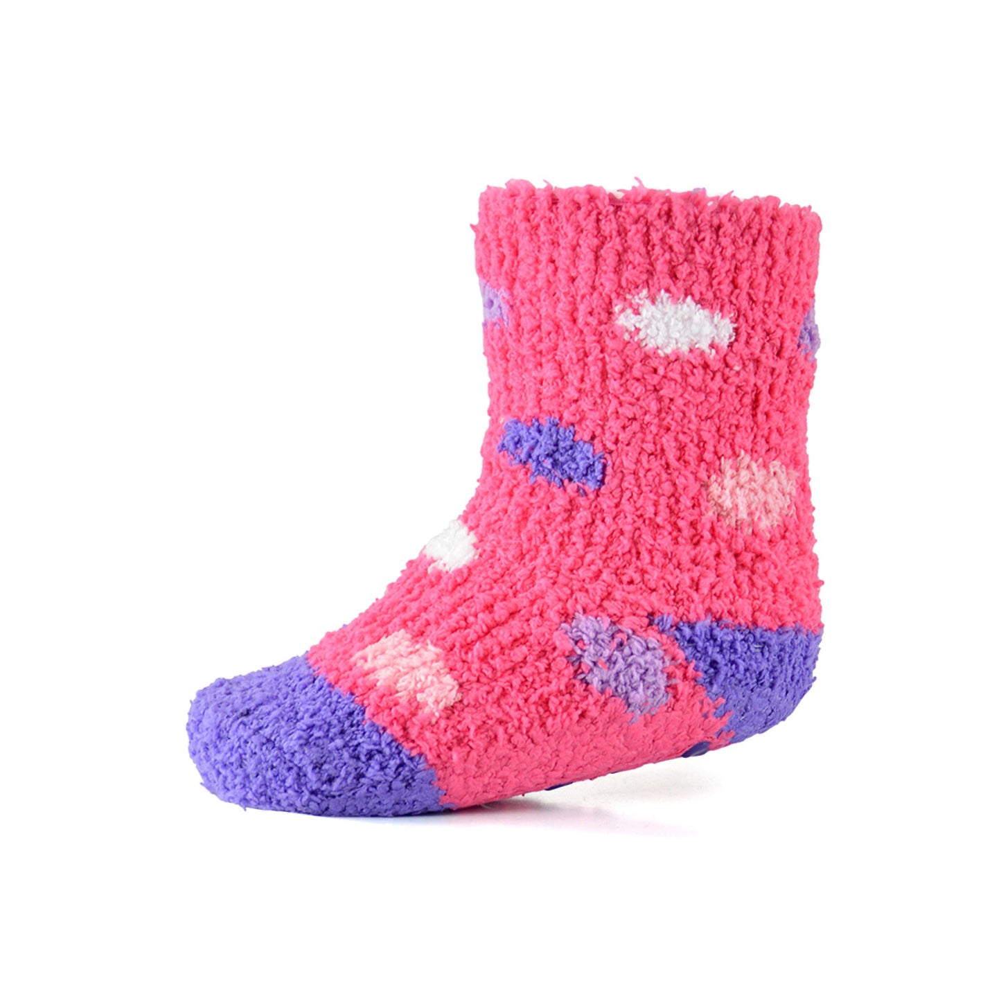 4 Pairs Baby Girls' Supersoft Fluffy Patterned Socks with Grippers