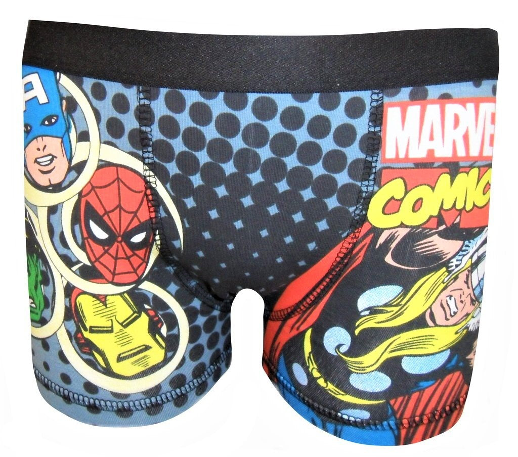 Marvel Avengers Comic Heroes Boys’ Boxer Trunks – Stretch Cotton Jersey Underwear