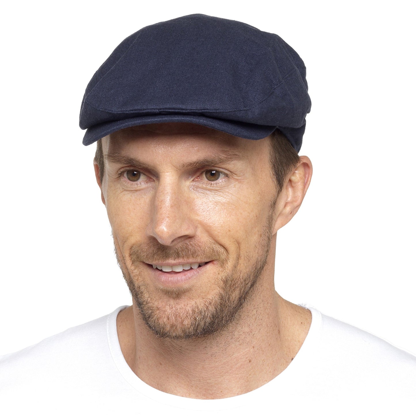 Men's Lightweight Linen Blend Classic Flat Cap Summer Hat
