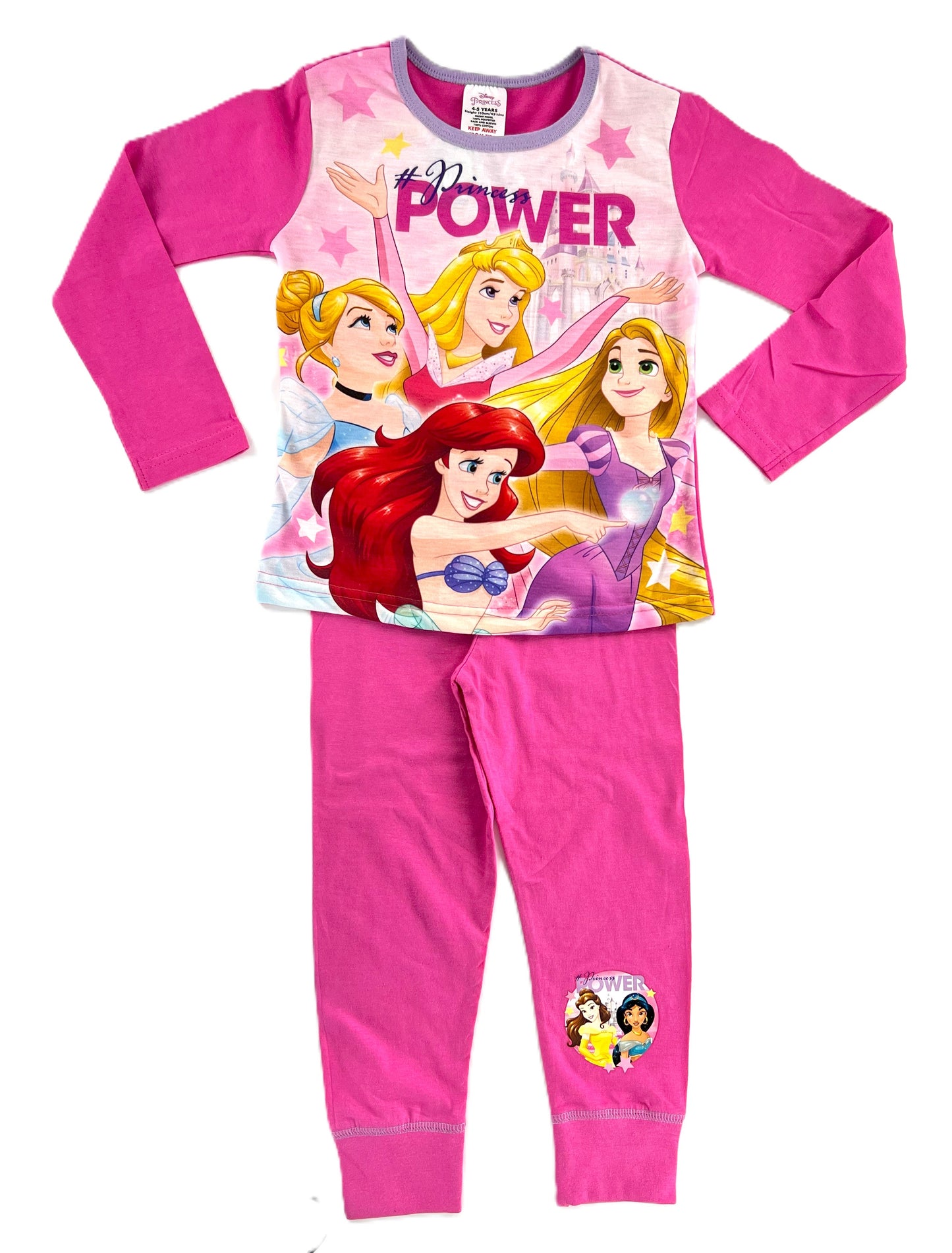 Disney Princess Girls Pyjamas, Ariel, Rapunzel, Cinderella & Aurora 4–10 Years
