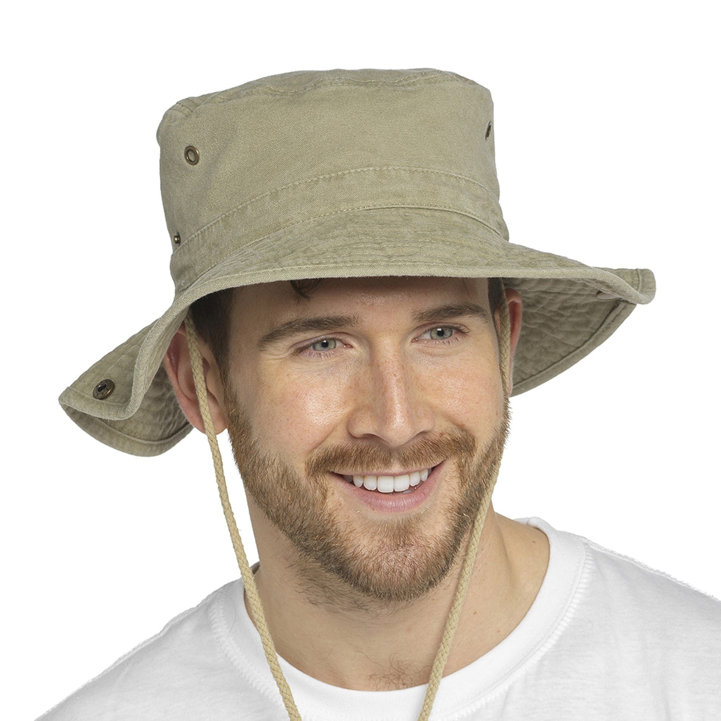 Men's Safari Hat Stonewashed Cotton Cowboy Aussie Outback Wide-Brimmed Sun Hat