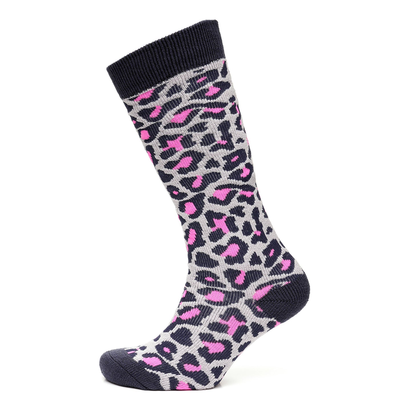 3 Pairs Ladies Wellington Boot Welly Socks - Hearts, Stripes and Leopard