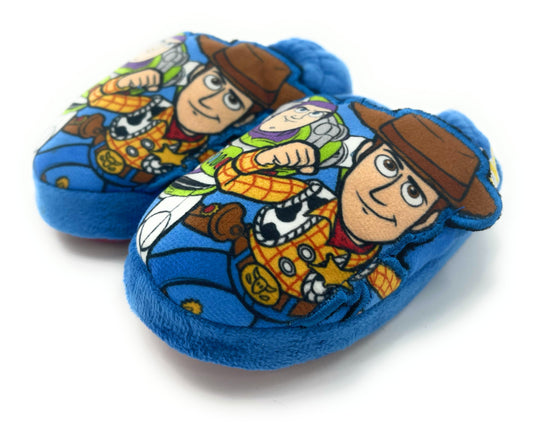 Toy Story Buzz Lightyear & Woody Boys Elasticated Back Slippers