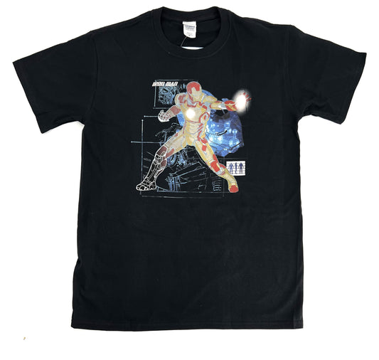 Iron Man Marvel Avengers Adults Black T-Shirt Medium
