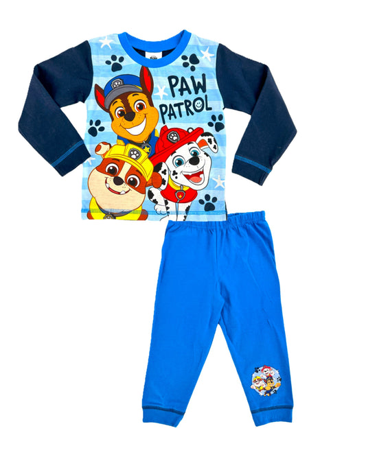 Paw Patrol Boys Pyjamas, 2 Piece PJ Set featuring Rubble, Chase and Marshall, Blue Age 18 Months - 5 Years