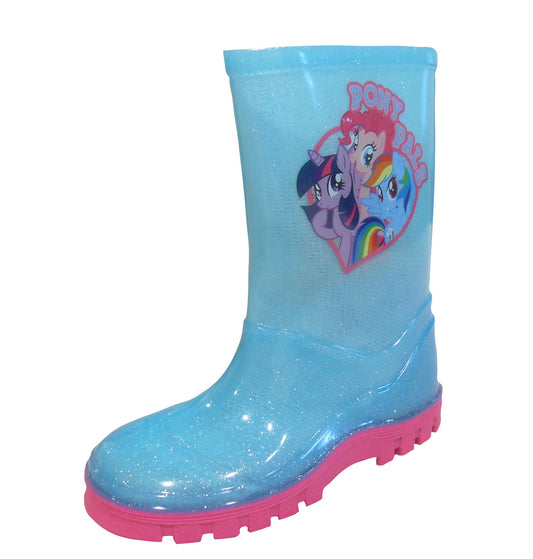 My Little Pony Girls Wellies Glittery Blue and Pink Wellington Boots