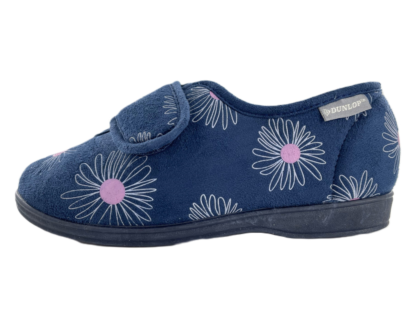 Dunlop Ladies Slippers Daisy Print Adjustable Strap Memory Foam Washable