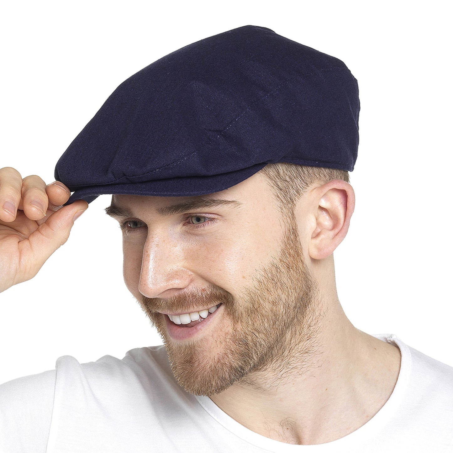 Men's Lightweight Linen Blend Classic Flat Cap Summer Hat