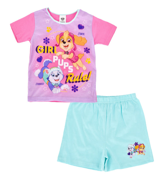 Girls’ Paw Patrol ‘Girl Pups Rule’ Shortie Pyjamas – Skye & Everest – 18 Months to 5 Years