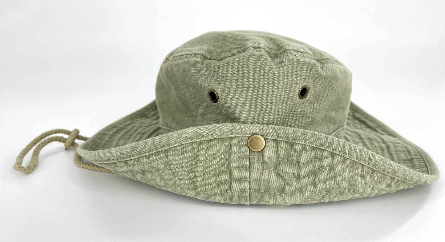 Men's Safari Hat Stonewashed Cotton Cowboy Aussie Outback Wide-Brimmed Sun Hat