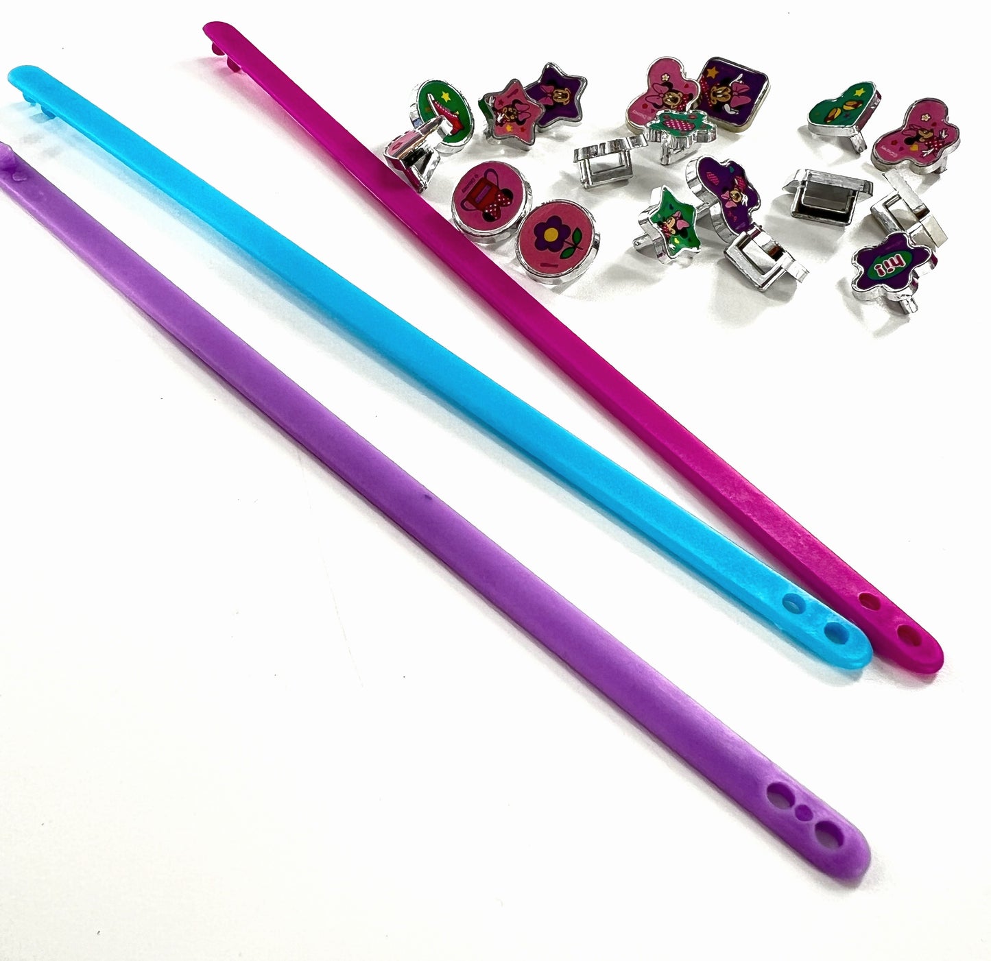 Minnie Mouse Girls Charm Bracelet Set – 3 Bracelets with 18 Charms