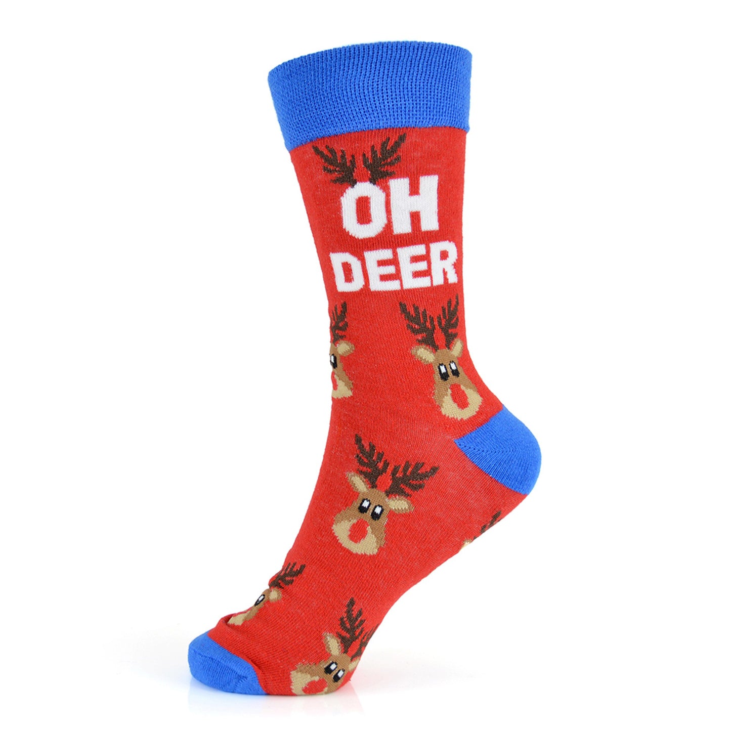 4 Pairs Mens Christmas Patterned Cotton Rich Socks Festive Designs