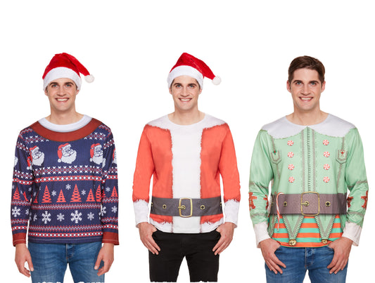 Men’s Novelty Christmas T-shirt 3 Designs