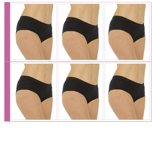 Ladies 6 Pack 100% Cotton Full Briefs Knickers Underwear