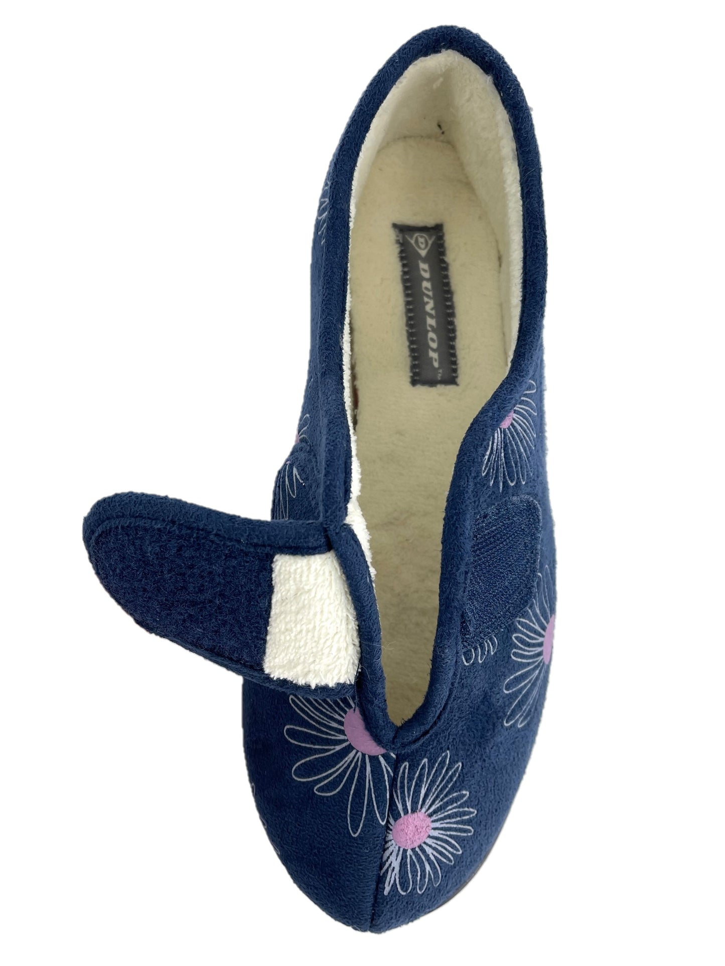 Dunlop Ladies Slippers Daisy Print Adjustable Strap Memory Foam Washable