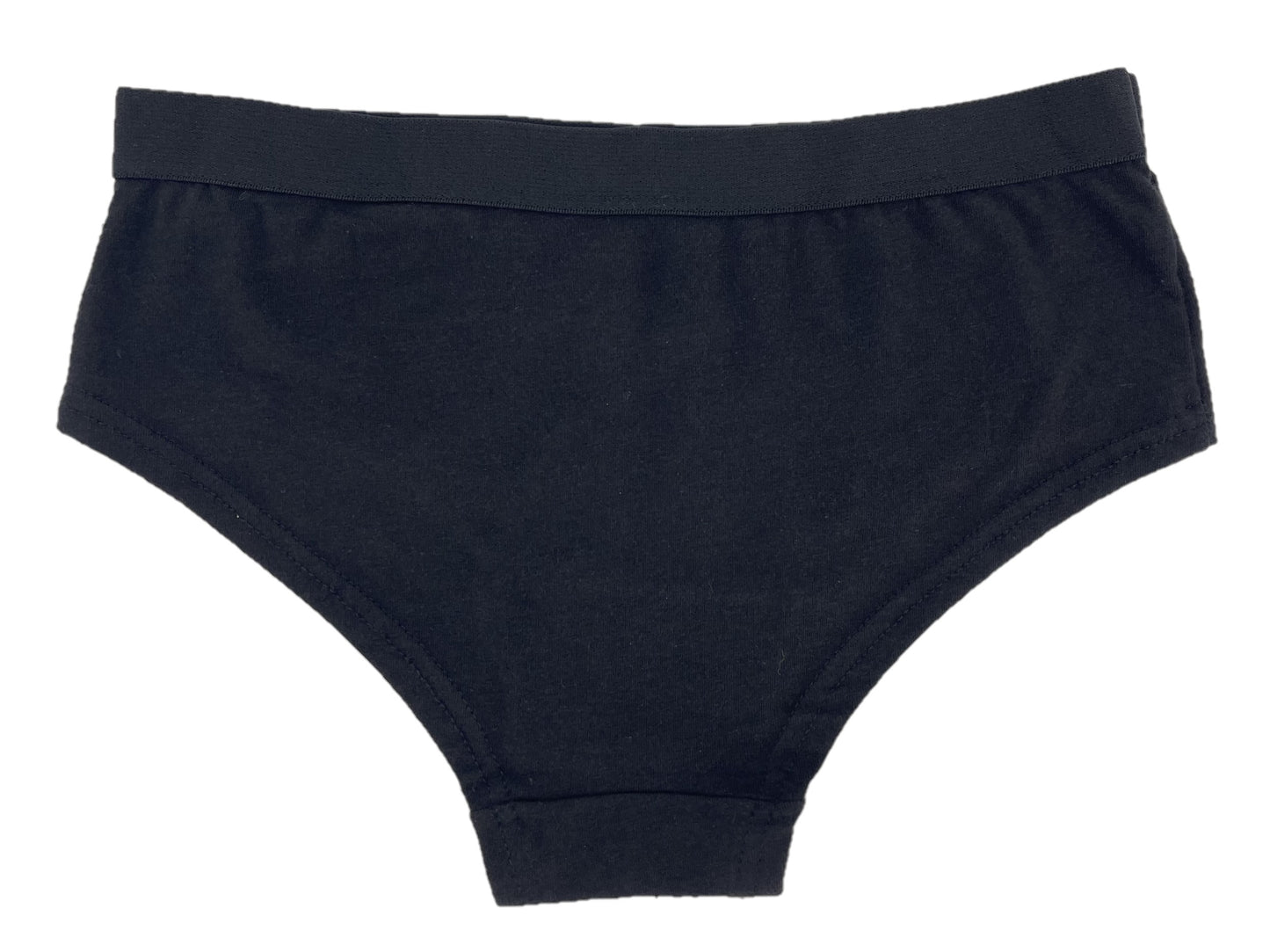 Girls 5 Pack Black Stretch Cotton Knickers Shorts Style Briefs Underwear