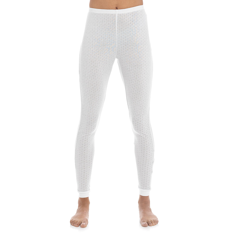 Women's 2 Pack Thermal Leggings – Soft Pointelle Knit – Full Length Long Johns