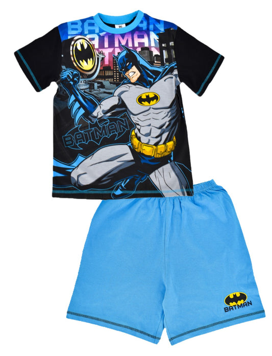 Boys Batman Shortie Pyjamas Set – Kids Summer PJs Ages 4–10 Years – Official DC Comics Sleepwear