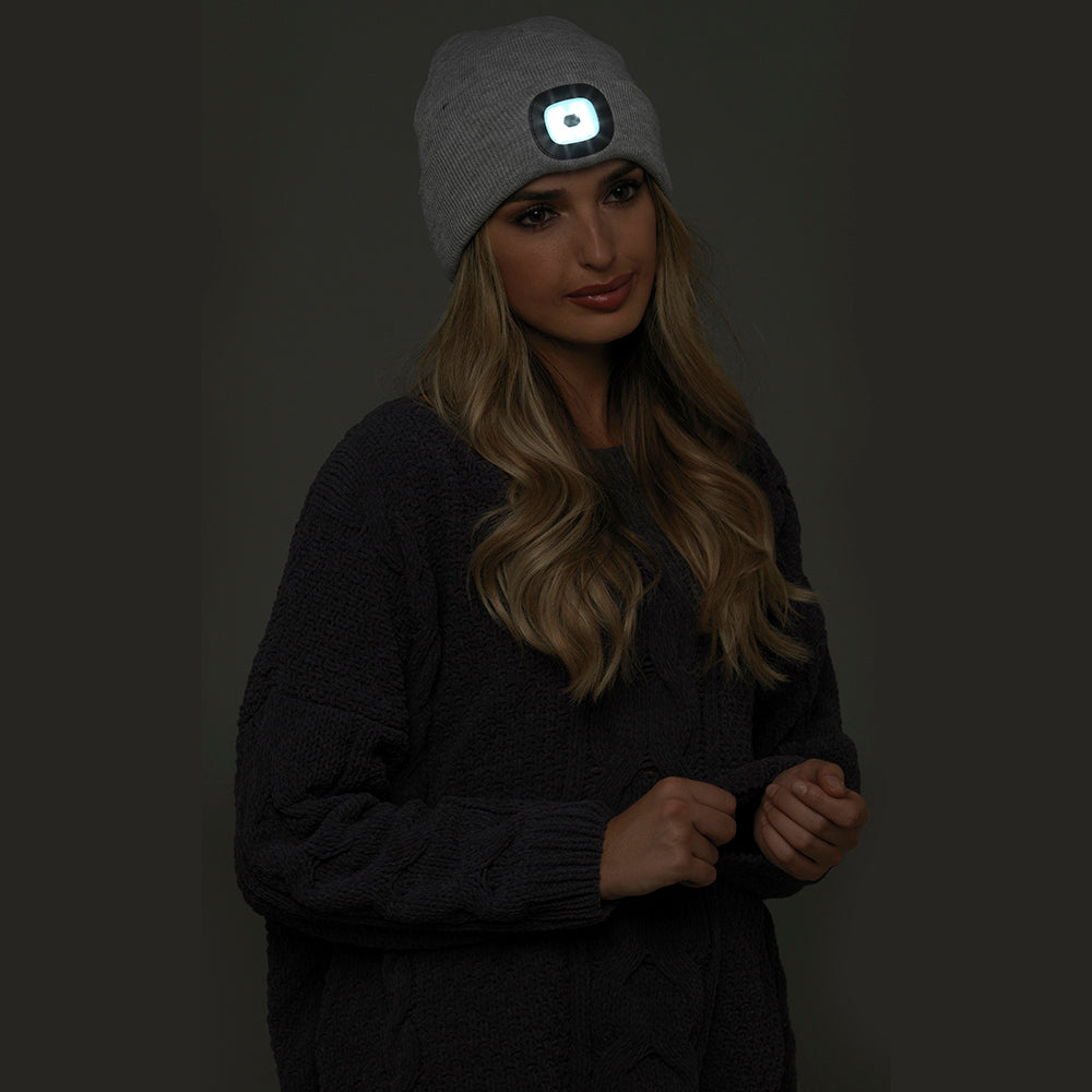 Ladies LED Head Lamp Beanie Hat