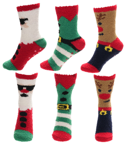 3 Pack Kids Christmas Cosy Socks - 6-8