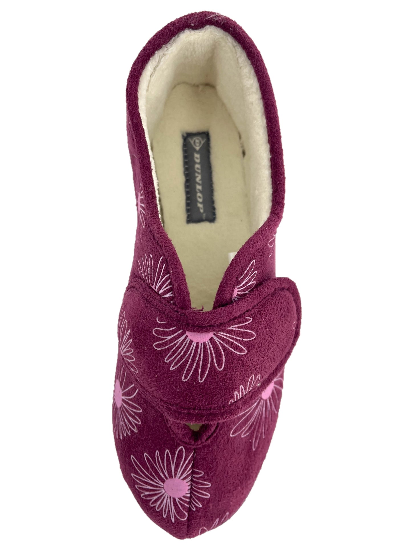 Dunlop Ladies Slippers Daisy Print Adjustable Strap Memory Foam Washable