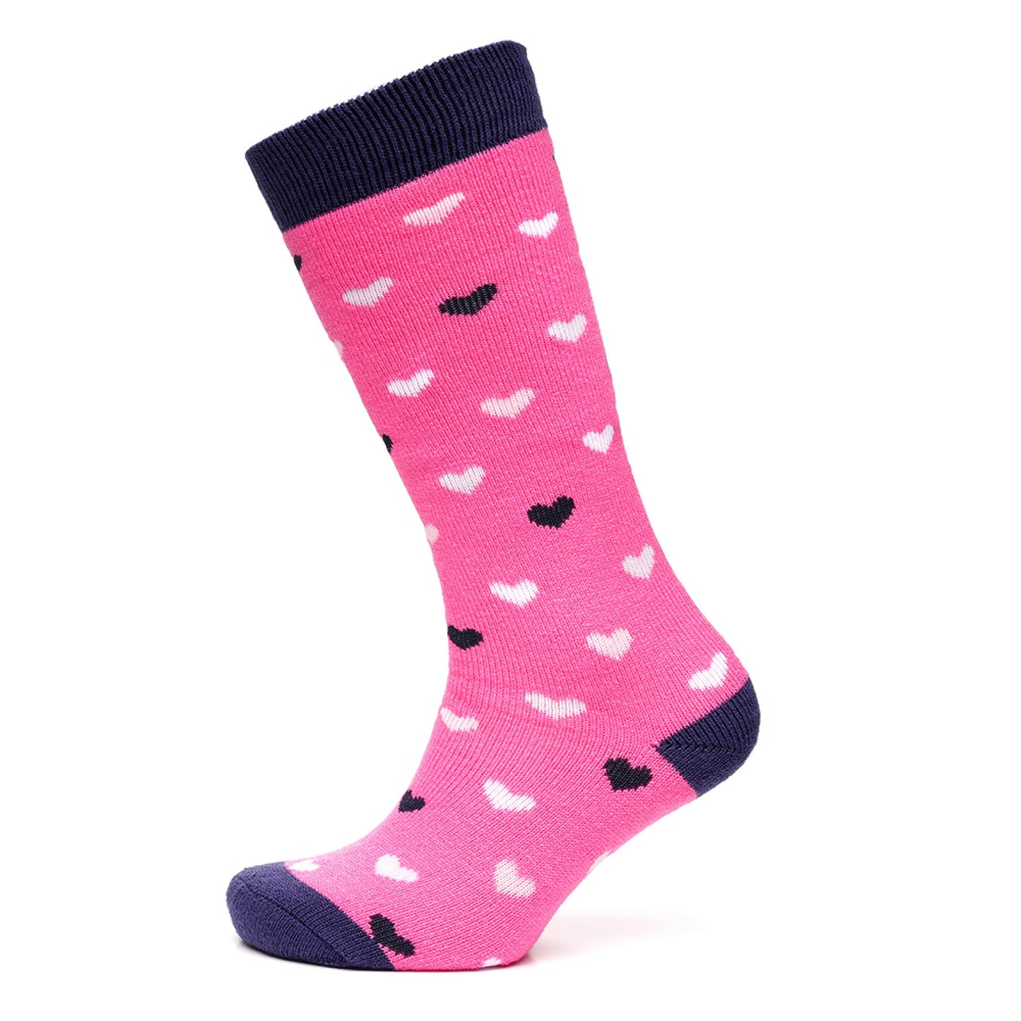 3 Pairs Ladies Wellington Boot Welly Socks - Hearts, Stripes and Leopard