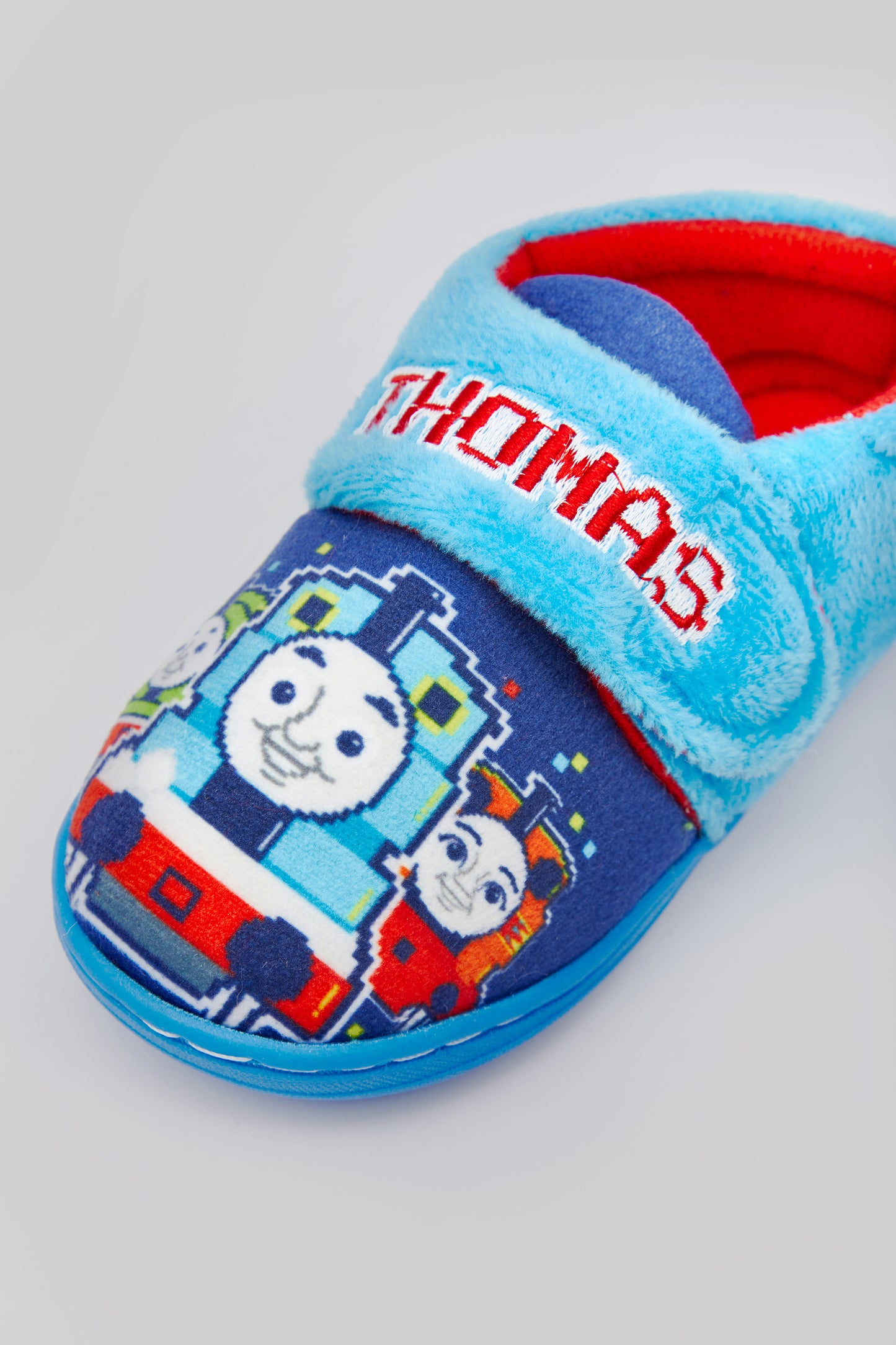 Thomas & Friends Boys Blue Touch & Close Strap Slippers