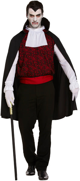 Adult Men’s Vampire Costume with Cape Scary Fancy Dress Halloween Costume