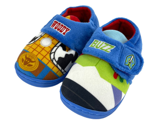 Disney Toy Story Boys Slippers – Buzz Lightyear & Woody Design – UK Child Sizes 9-12