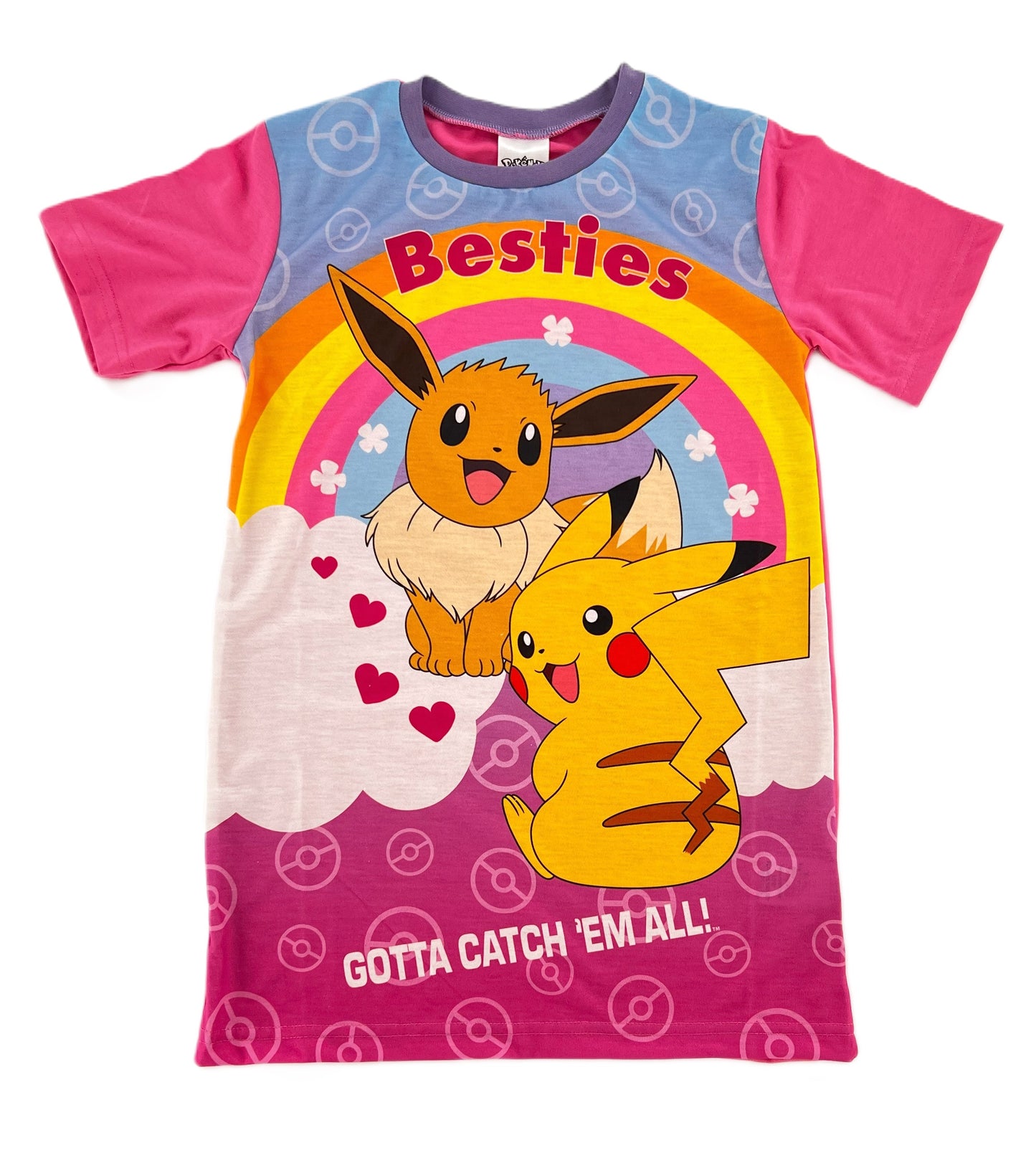 Pokémon Girl’s Summer Nightie, Pikachu and Eevee Nightdress 5-12 Years
