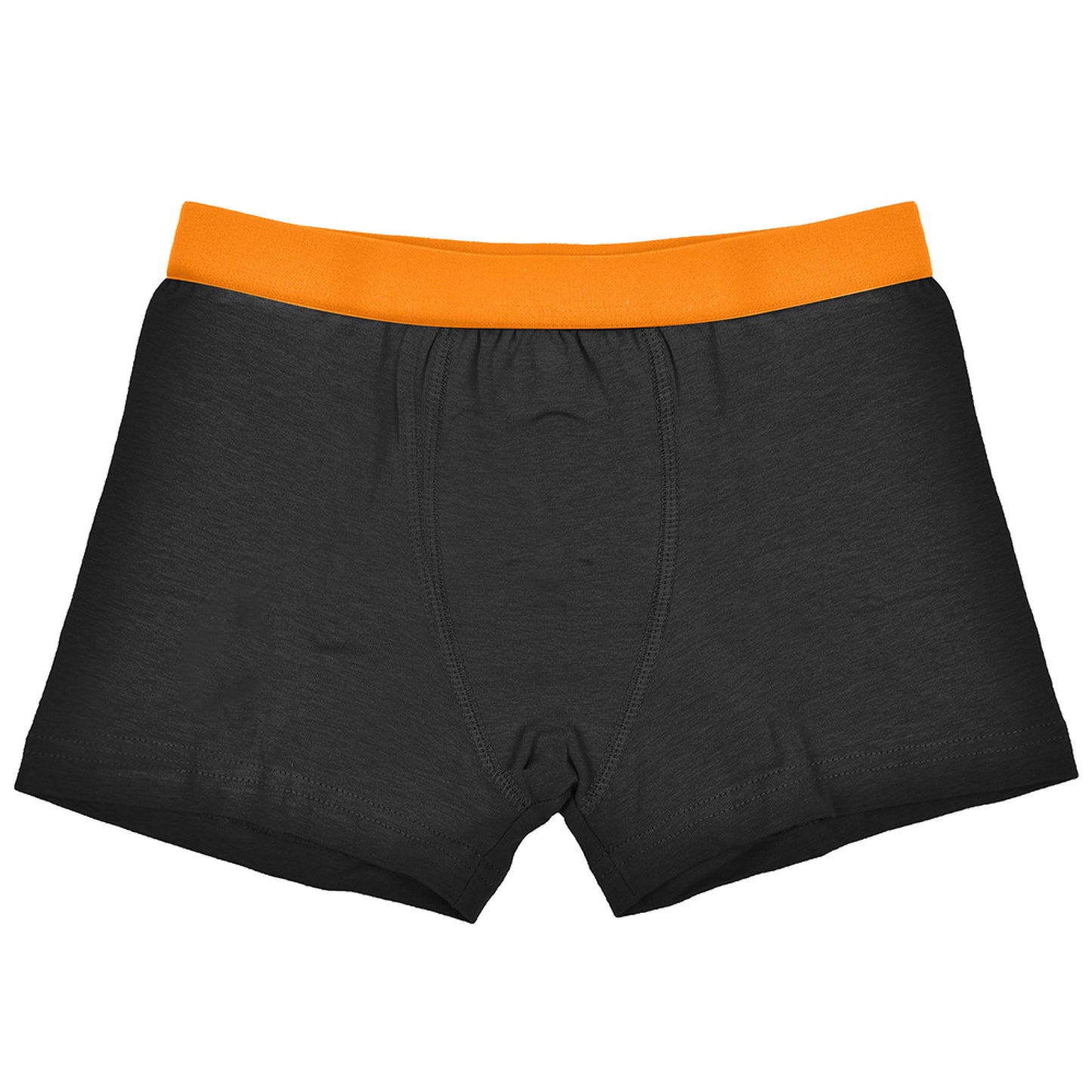 2 Pack Men's Soft Stretch Cotton Blend Jersey Trunks Underwear Underpants - Black with Coloured Waistbands