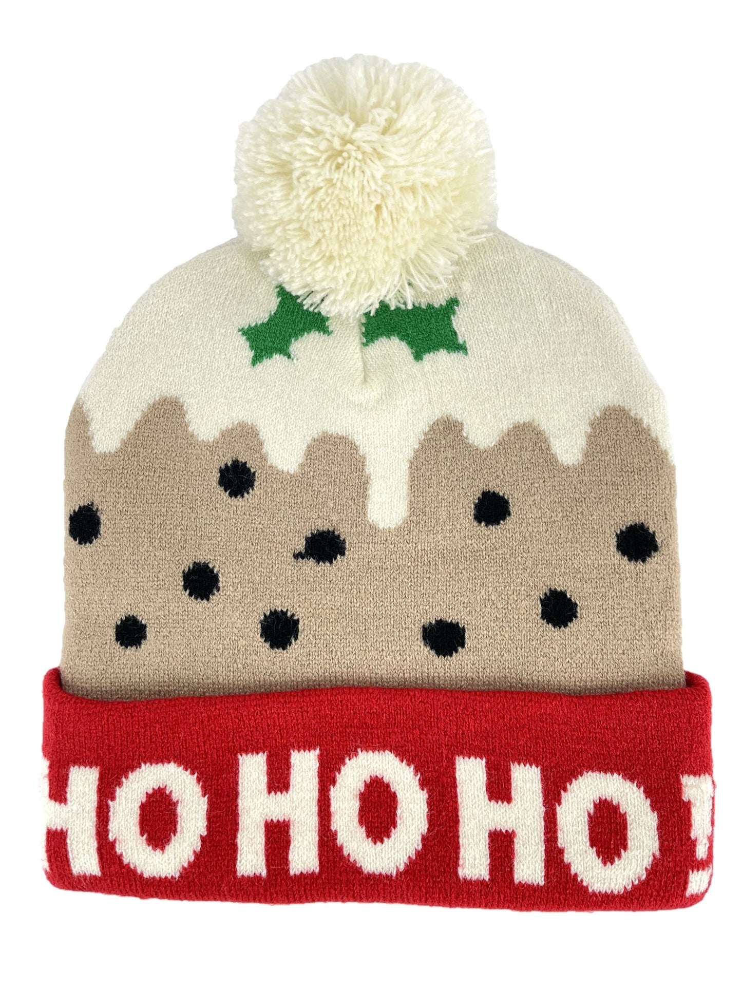 Children's Christmas Bobble Hats - 2 Pack - Rudolph and Christmas Pudding