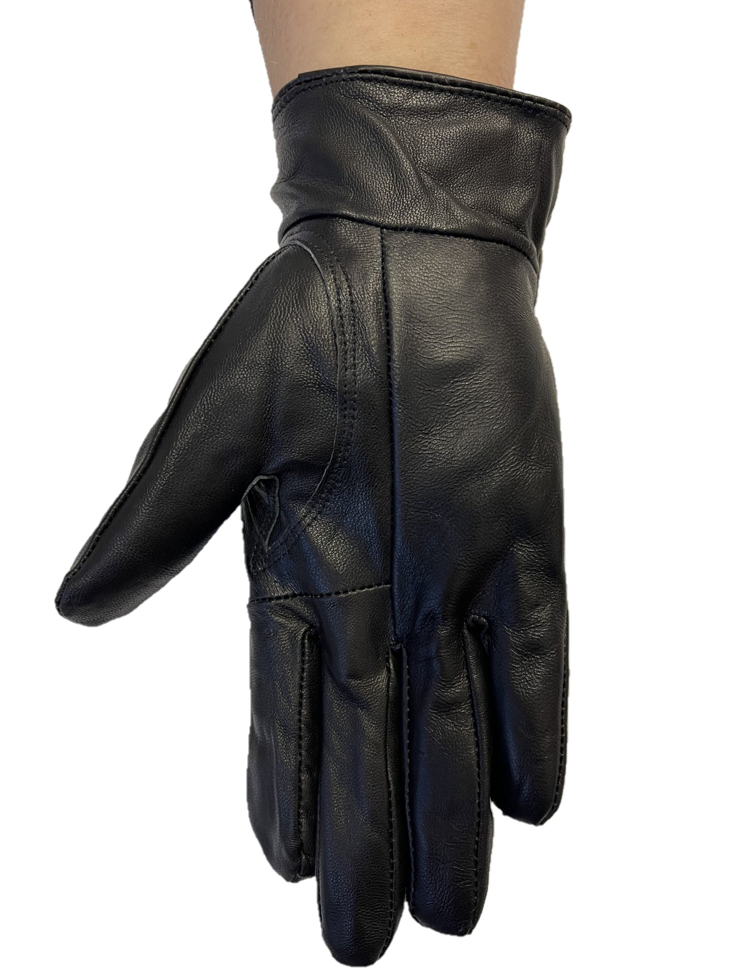 Ladies Black Leather Gloves Women's Soft Warm Lined Winter