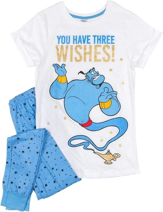 Disney Aladdin “You Have Three Wishes” Ladies Pyjama Set, 100% Cotton