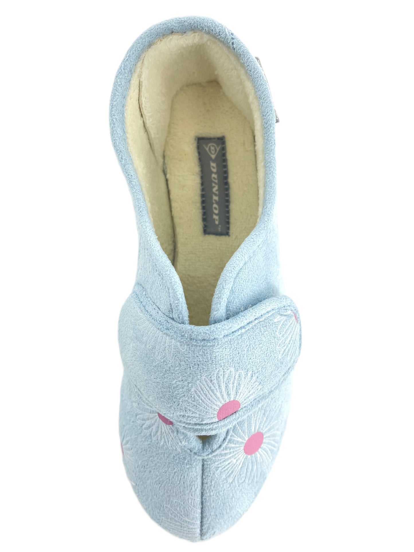 Dunlop Ladies Slippers Daisy Print Adjustable Strap Memory Foam Washable