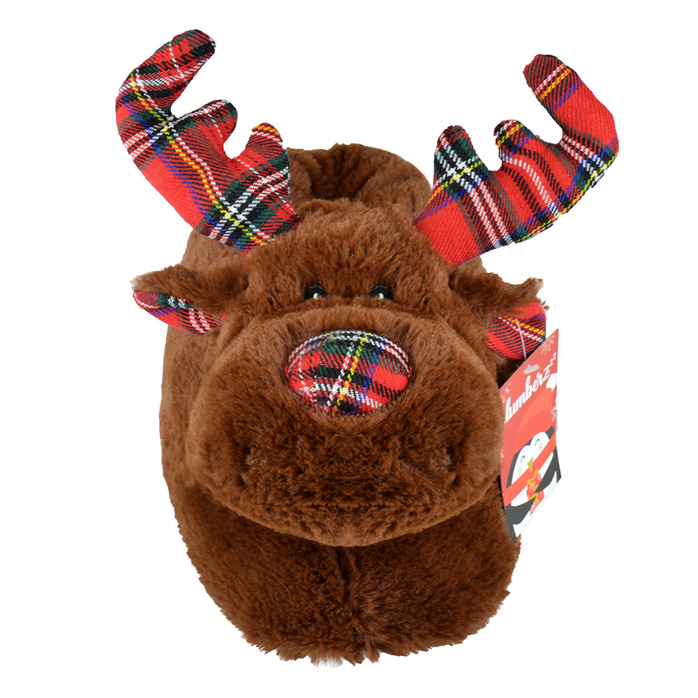 Christmas Santa Reindeer Slippers Plush Cosy Non Slip Festive Gift Adults Kids