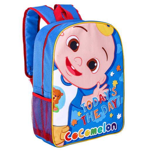 CoComelon Kids Backpack Large School Bag – Water Bottle Pocket, Padded Straps