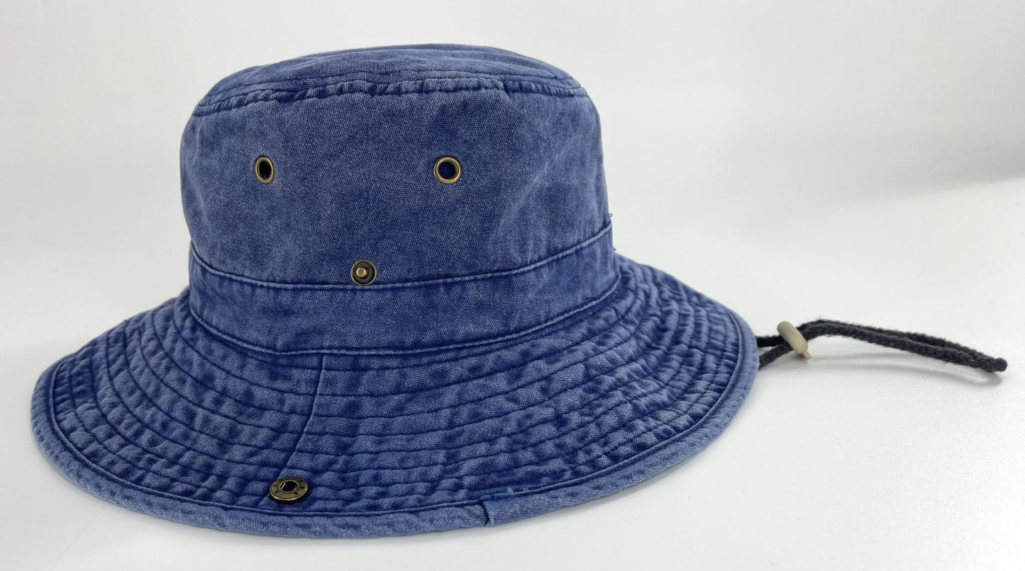 Men's Safari Hat Stonewashed Cotton Cowboy Aussie Outback Wide-Brimmed Sun Hat